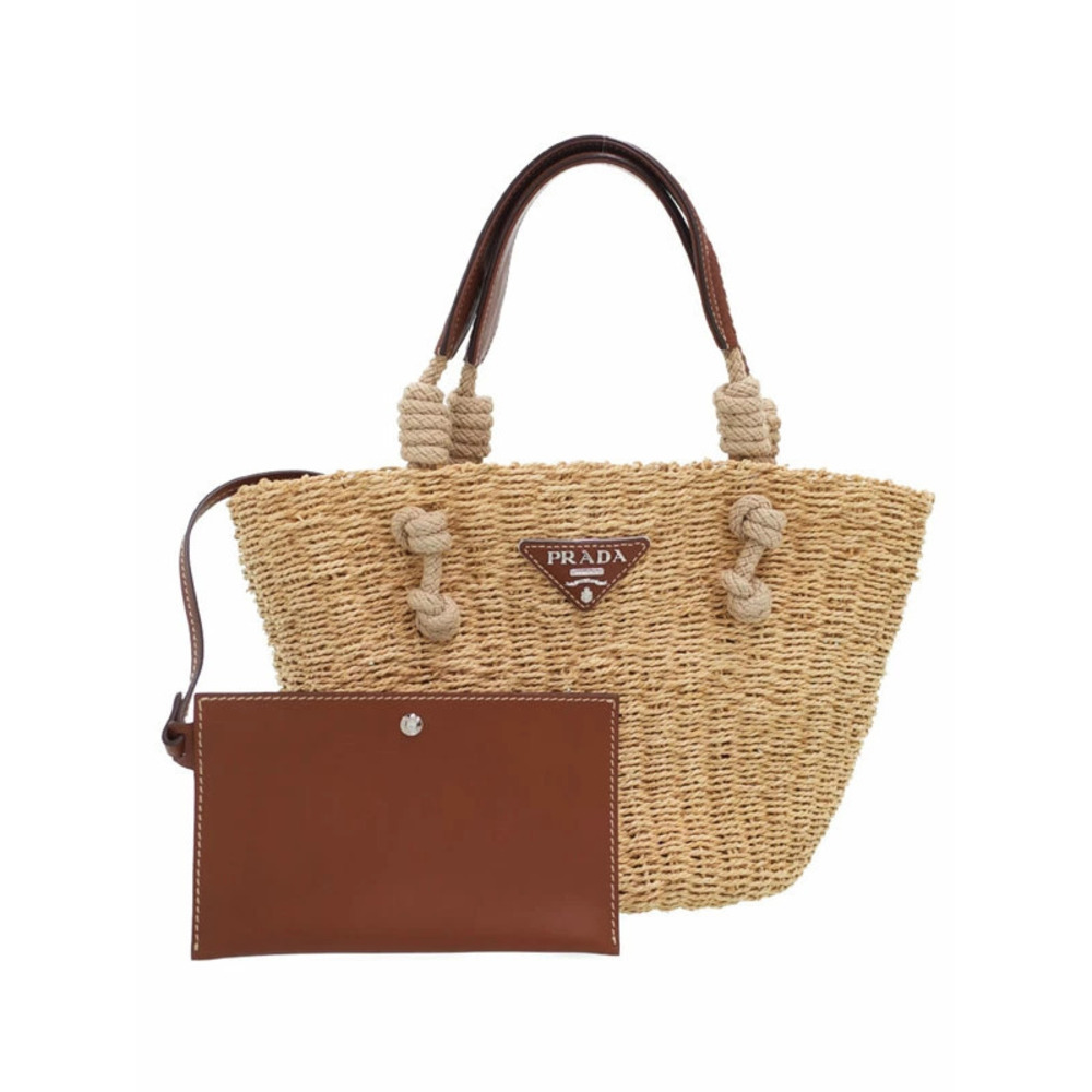 Prada Straw Tan Basket Bag Tote